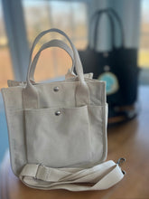 Load image into Gallery viewer, Cotton Canvas tag along small tote.