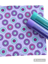 Load image into Gallery viewer, Purple/Aqua Daisy  Smooth Vinyl