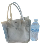 Load image into Gallery viewer, Cotton Canvas tag along small tote.