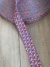 Load image into Gallery viewer, Colorful diamond print seatbelt webbing-1.5 inch