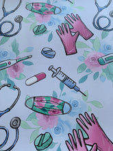 Load image into Gallery viewer, Scrub Life~Floral Background 12 inch roll