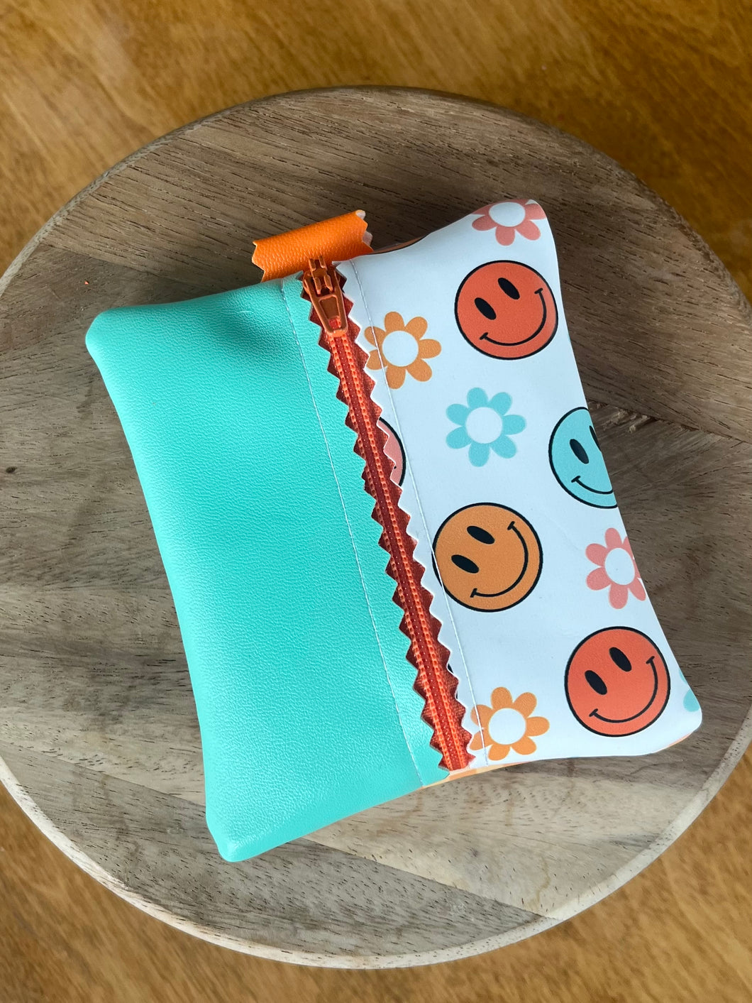 Smile face  Pocket Pouch-faux leather (vinyl)