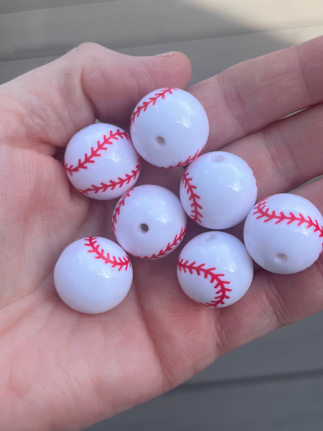 20 mm Baseball acrylic bead