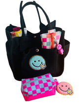 Load image into Gallery viewer, Cotton Canvas tag along small tote.
