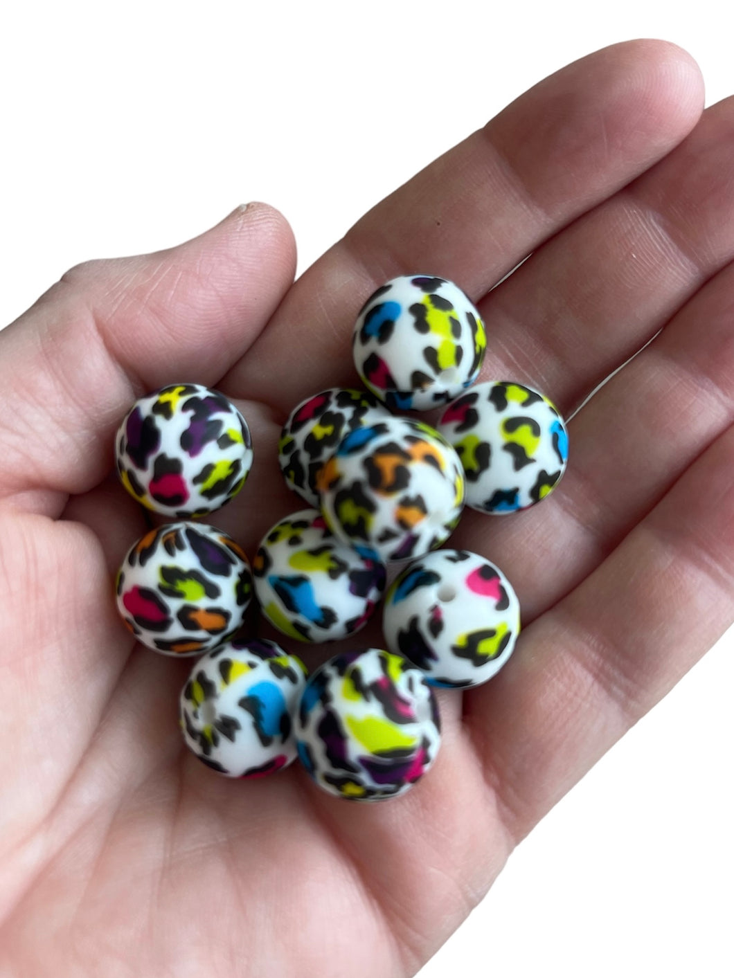 15 mm Colorful Leopard Print bead