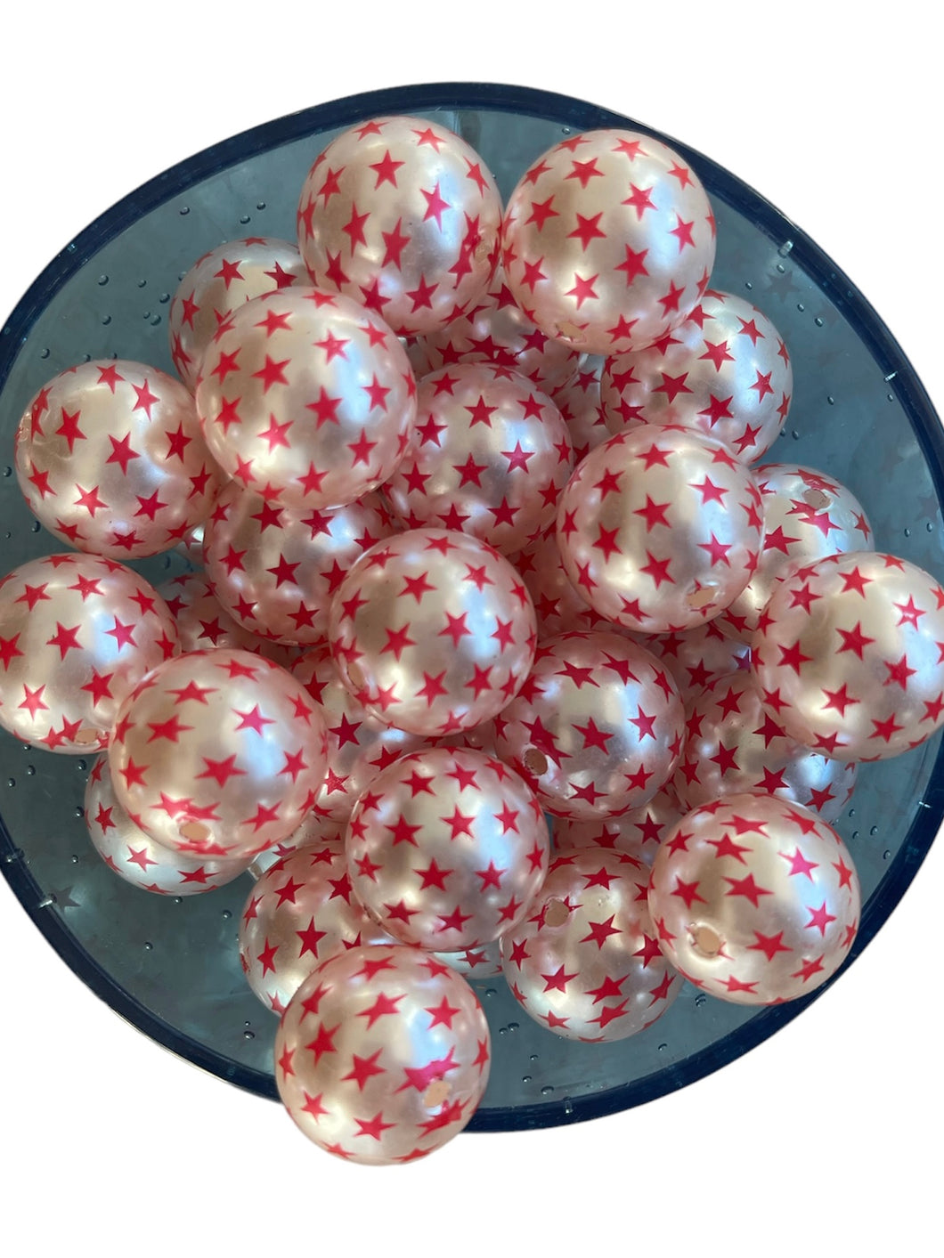 20mm Pink Star Print acrylic bead