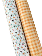 Load image into Gallery viewer, Puppy Love- orange gingham rolls
